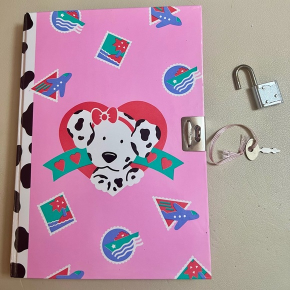 RARE 1990 Sanrio Spotty Dotty locking diary/notebook with original lock and key - Picture 2 of 9